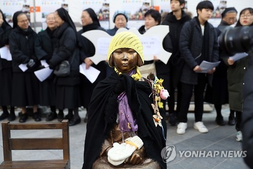 慰安婦合意から１年　少女像めぐり韓国各地であつれき
