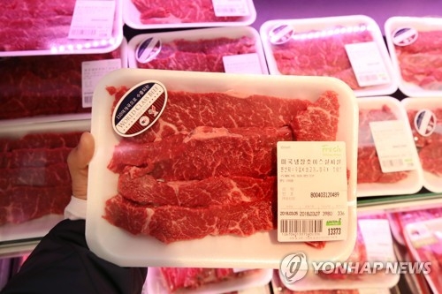 スーパーに並ぶ米国産牛肉（資料写真）＝（聯合ニュース）