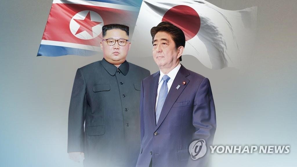 日本の安倍晋三首相（右）は北朝鮮の金正恩（キム・ジョンウン）国務委員長（朝鮮労働党委員長）との首脳会談に意欲を示している（コラージュ）＝（聯合ニュース）