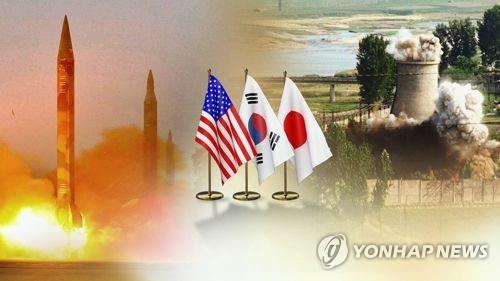 韓米日３カ国の制服組トップが会談を行った（コラージュ）＝（聯合ニュース）