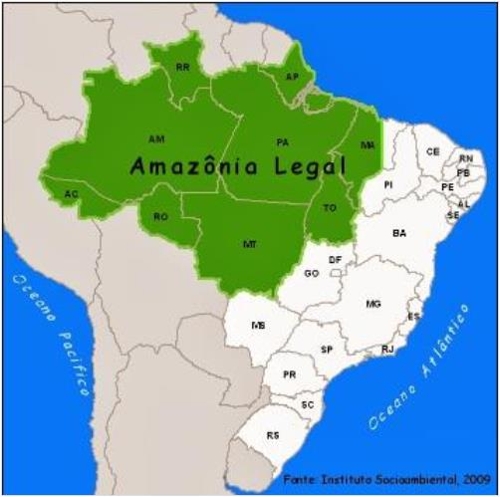 아마존 열대우림 가운데 브라질에 속한 아마조니아 레가우(Amazonia Legal) [국영 뉴스통신 아젠시아 브라질]