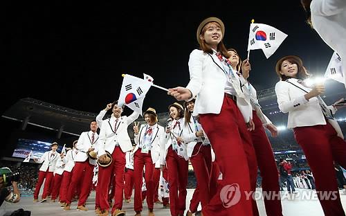 &lt;아시안게임&gt; 밝은 표정의 한국 선수단