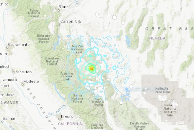 미국 요세미티공원 인근 옛 금광도시에서 규모 5.2 지진