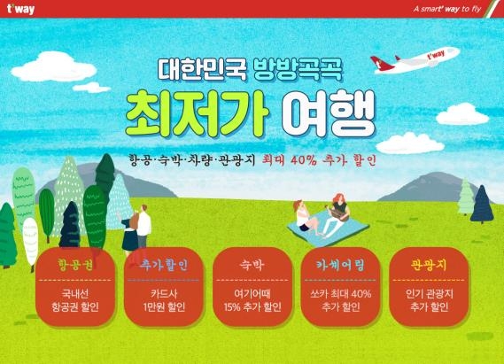 티웨이항공, '대한민국 방방곡곡 최저가여행' 이벤트