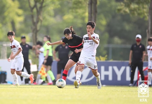 여자 U-20 축구대표팀의 올해 1차 소집훈련 당시 연습경기 장면.