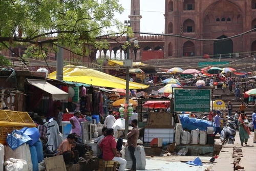  뉴델리 이슬람사원 자마 마스지드 앞 시장