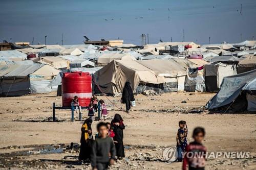 시리아 쿠르드 자치정부가 관리하는 알-홀 IS 가족 수용소의 모습