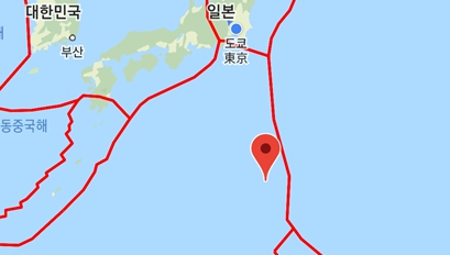 (도쿄=연합뉴스) 4일 오전 6시 9분께 규모 6.3의 지진이 발생한 일본령 오가사와라(小笠原)제도 위치도. 