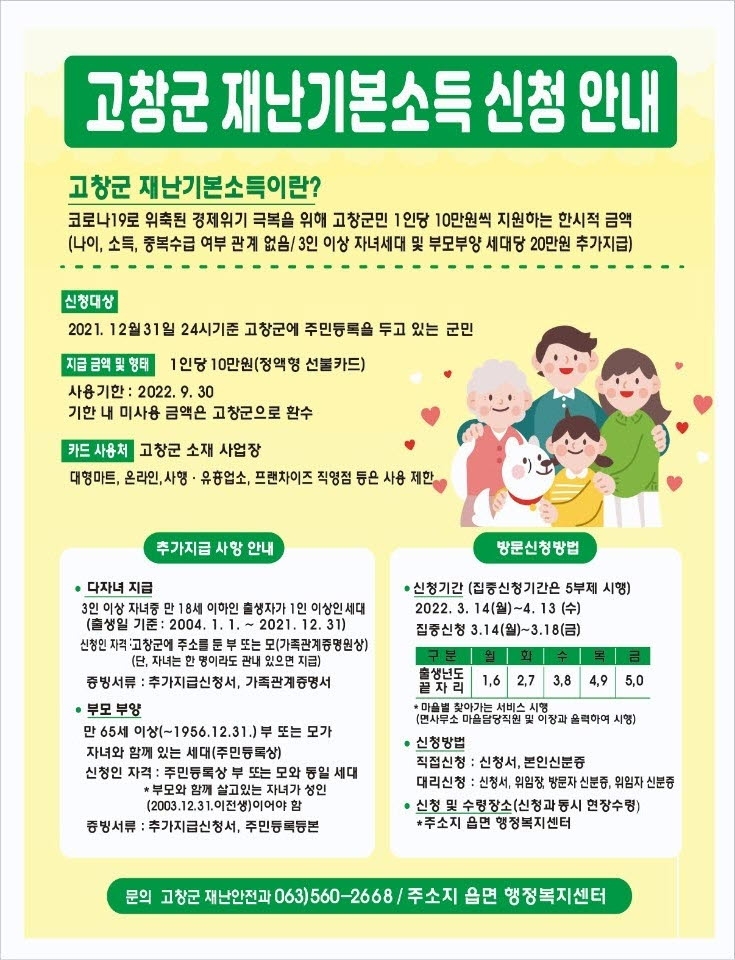 고창군 재난기본소득 지급