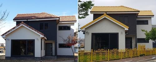 지붕과 처마 등을 노란색으로 바꾼 장성군청 계약직 공무원의 주택