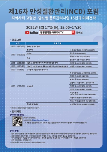 세계고혈압의날…질병관리청, 만성질환관리 포럼
