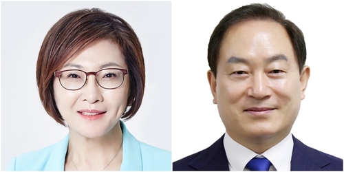 국민의힘 박희영 후보(왼쪽)와 더불어민주당 김철식 후보(오른쪽)