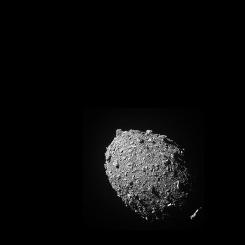 DART 우주선 충돌 직전 다이모르포스 소행성 모습