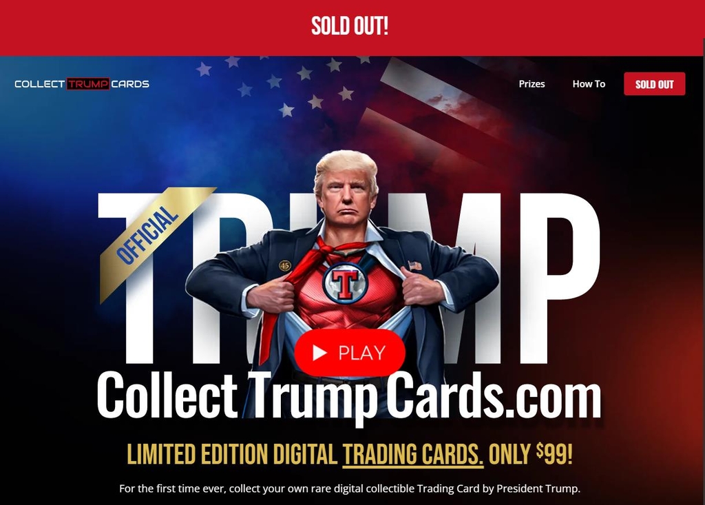 트럼프 NFT 카드 판매 사이트 초기화면