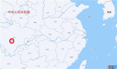 규모 5.6 지진 발생한 중국 쓰촨 루딩현(붉은 원 지점)