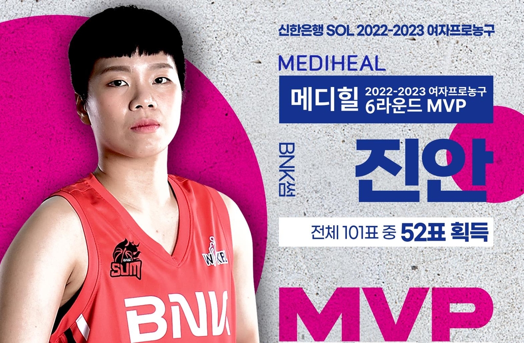 여자농구 6라운드 MVP에 진안…통산 2번째 수상