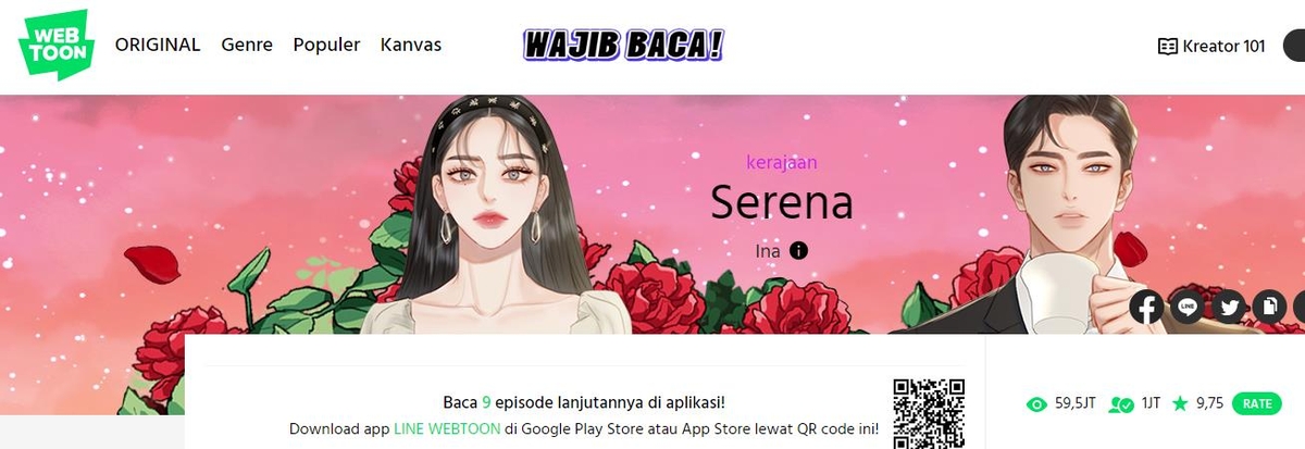 네이버웹툰 인도네시아어 서비스에서 연재되는 웹툰 '세레나'