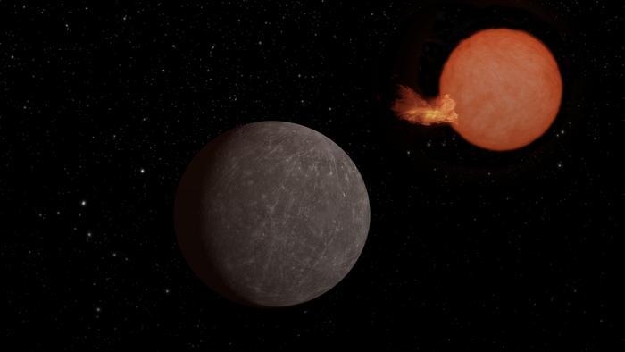 초저온 적색왜성 주변 지구급 외계행성 스페쿨루스-3b(SPECULOOS-3b) 상상도