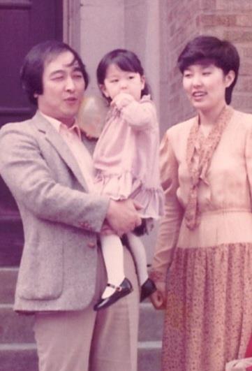 Kim Soo-bin, Chairman of the Nabu Association, as a child in the arms of his parents