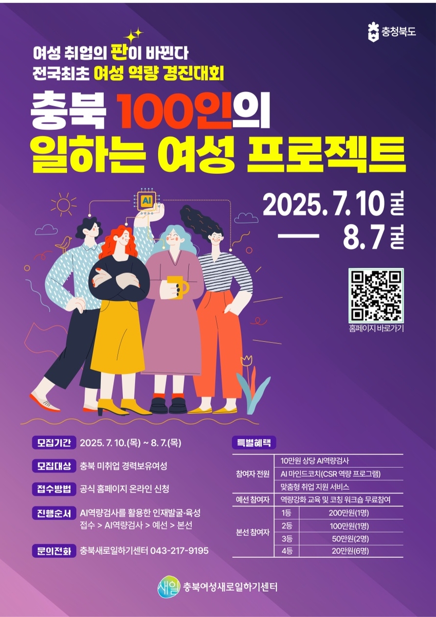 충북도, AI 기반 '일하는 여성 발굴 프로젝트' 진행