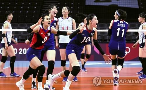 [올림픽] 여자배구 한일전 승리, 8강 진출