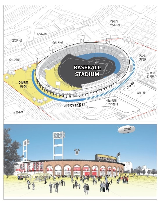 성남시 프로야구 시대 열 '야구 전용구장' 밑그림 나왔다
