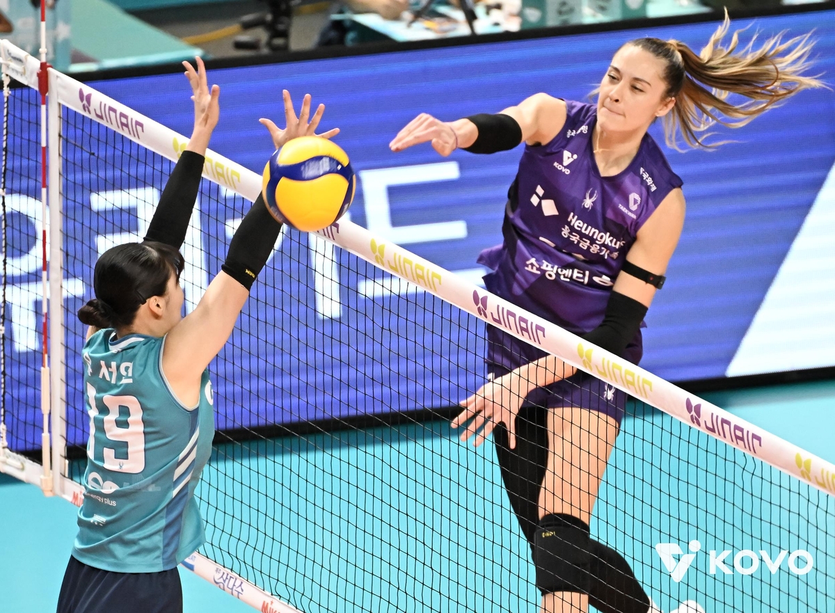 실바와 주포 대결을 펼친 흥국생명 레베카