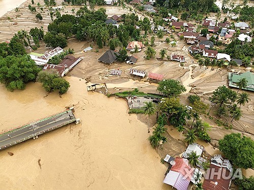 홍수 일어난 인도네시아 아체주
