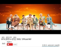 'Idol' de BTS supera los 400 millones de visualizaciones en YouTube