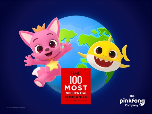 La imagen, proporcionada por The Pinkfong Company, muestra un póster de la empresa, elegida una de las 100 compañías más influyentes del mundo por la revista Time. (Prohibida su reventa y archivo)