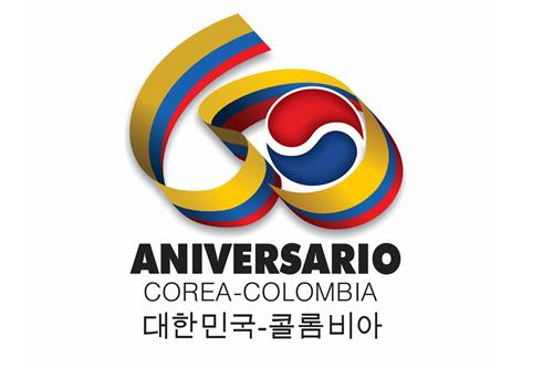 La imagen, proporcionada por la Embajada de Colombia ante Corea del Sur, muestra el logotipo del 60º aniversario de las relaciones diplomáticas entre Corea del Sur y Colombia. (Prohibida su reventa y archivo)