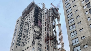 광주 고층아파트 공사 중 외벽 붕괴…3명 부상