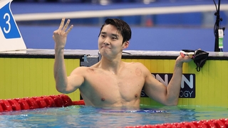 [속보] 수영 김우민, 자유형 400m 금메달…3관왕 달성