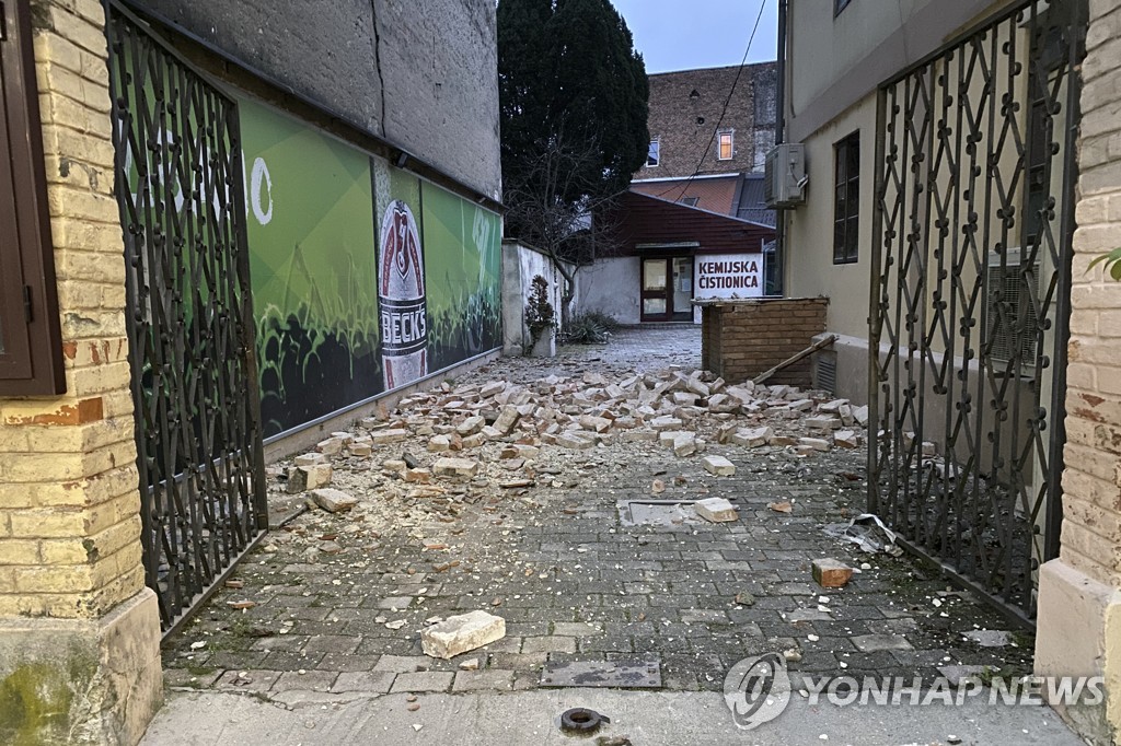 크로아티아 중부 지진 [AP=연합뉴스]