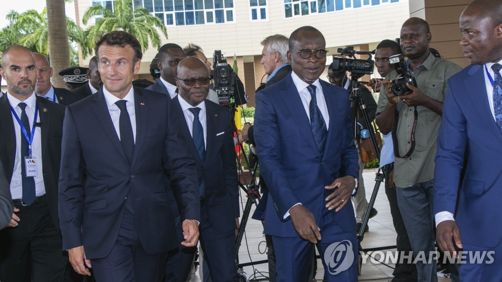 베냉 방문한 마크롱 프랑스 대통령