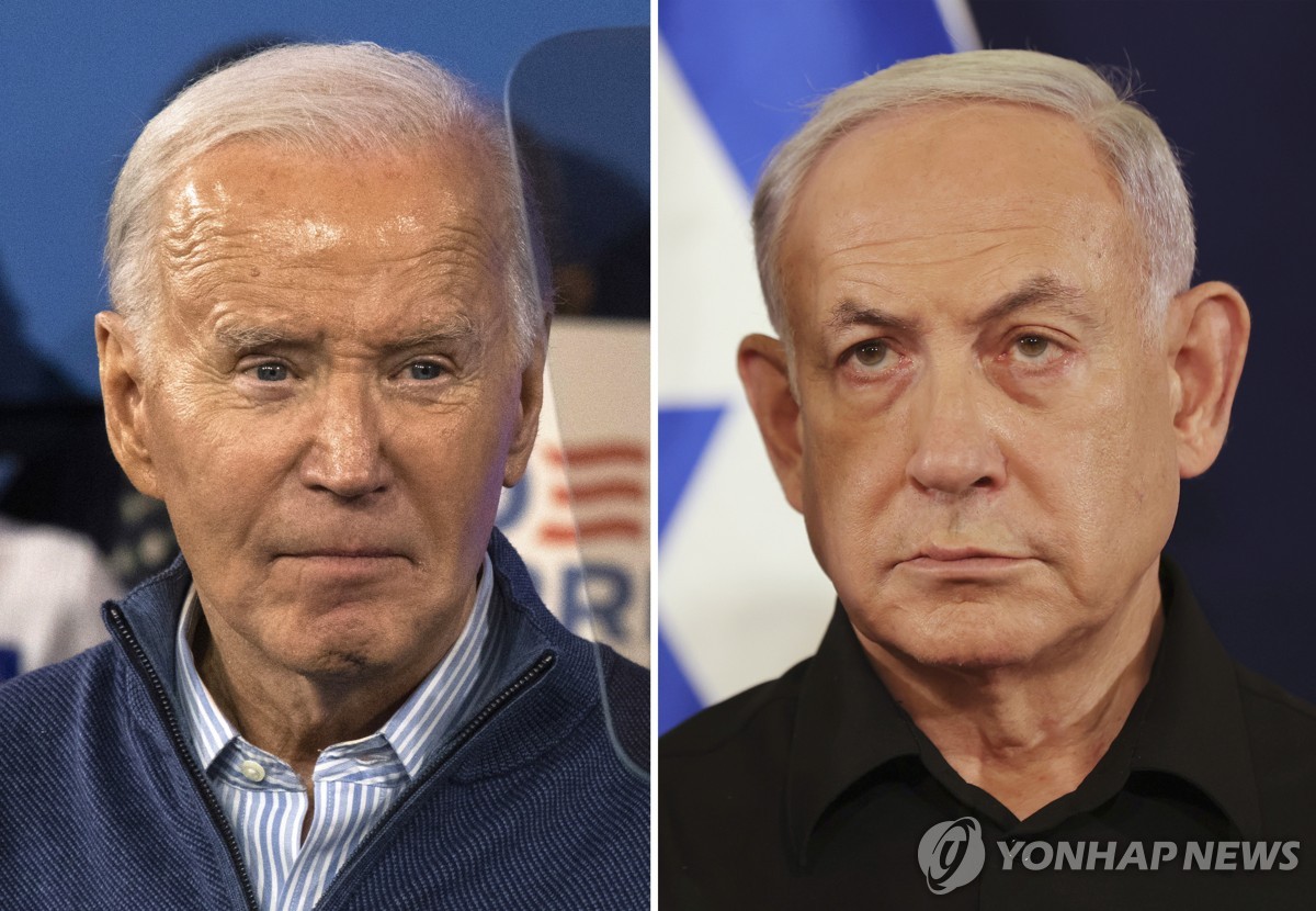 조 바이든 미국 대통령(왼쪽)과 베냐민 네타냐후 이스라엘 총리