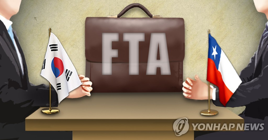 Accord de libre-échange entre la Corée du Sud et le Chili. (Photomontage) 