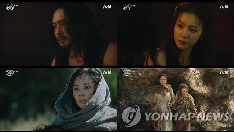 This combined image, provided by tvN, shows stills from "Arthdal Chronicles." (PHOTO NOT FOR SALE) (Yonhap)