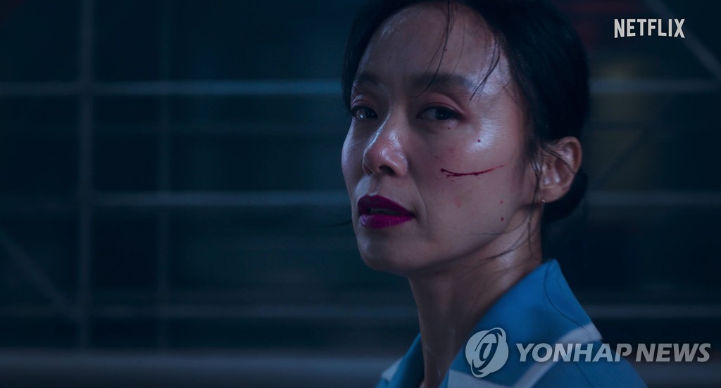 A scene from Netflix film "Kill Boksoon" starring Jeon Do-yeon is seen in this photo provided by Netflix. (PHOTO NOT FOR SALE) (Yonhap)