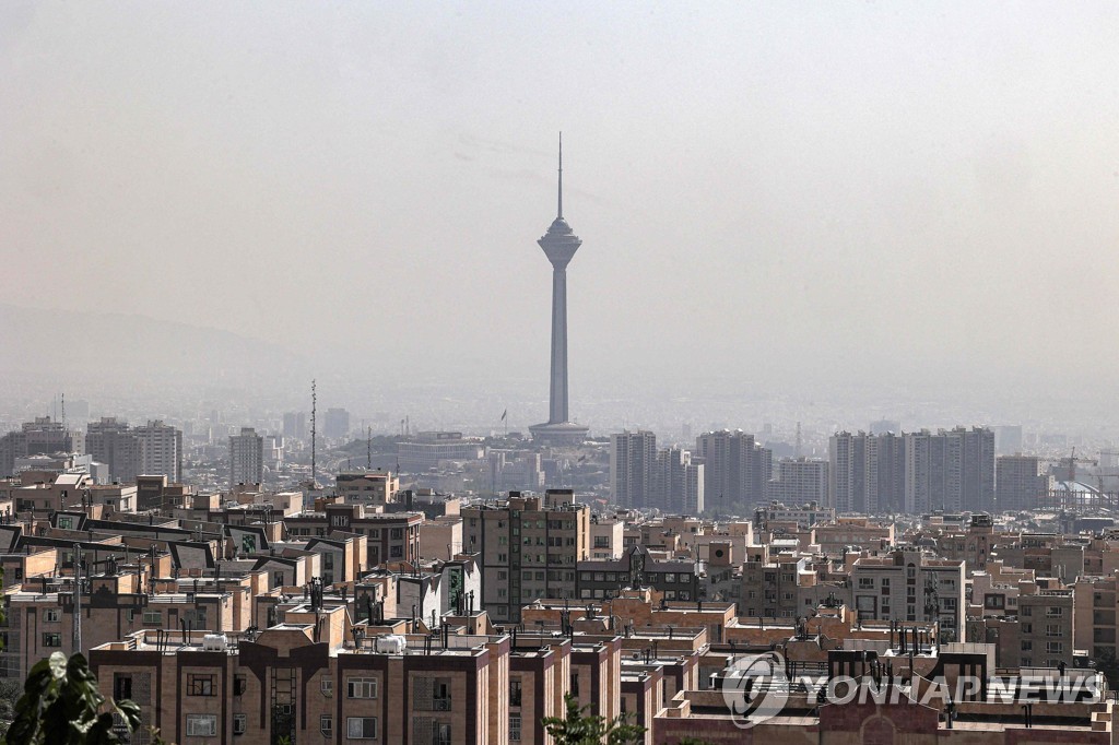 A view of downtown Tehran, filmed on the 26th