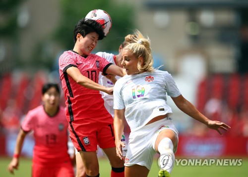 한국 여자축구, ′도쿄 금메달′ 캐나다와 0-0 무승부 ′선전′ 