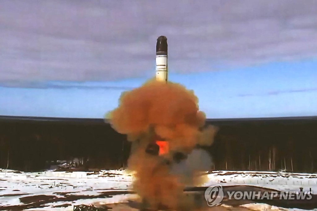 러시아 대륙간탄도미사일(ICBM) 사르마트 발사