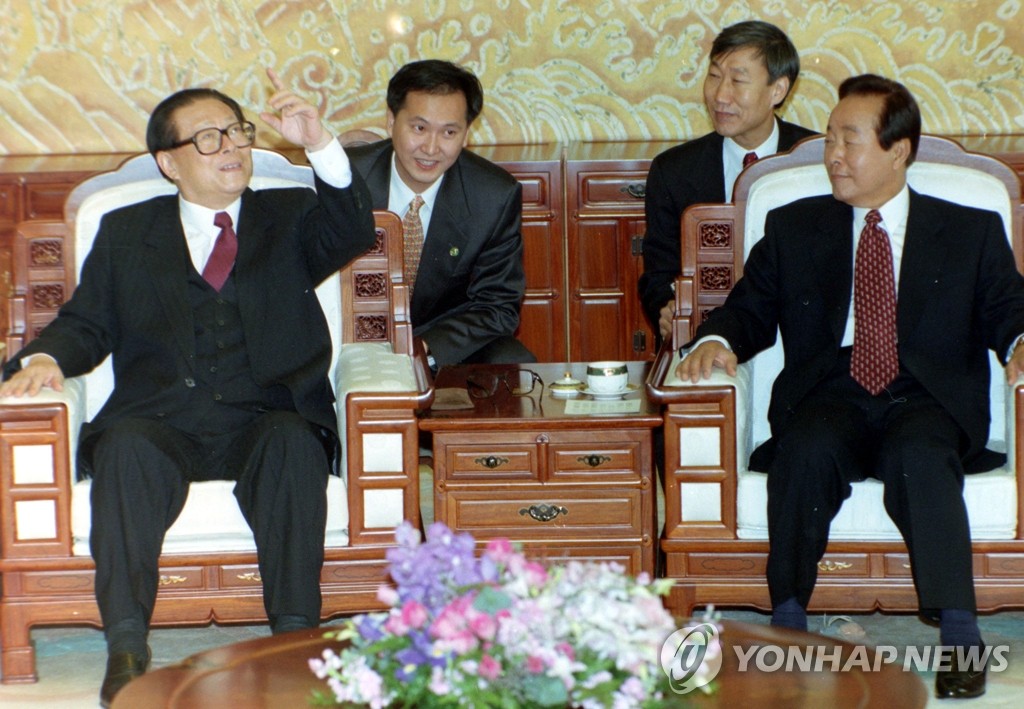 장쩌민 중국 국가 주석 방한 당시 모습