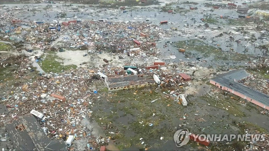 허리케인 도리아가 할퀴고 간 흔적. [로이터=연합뉴스]