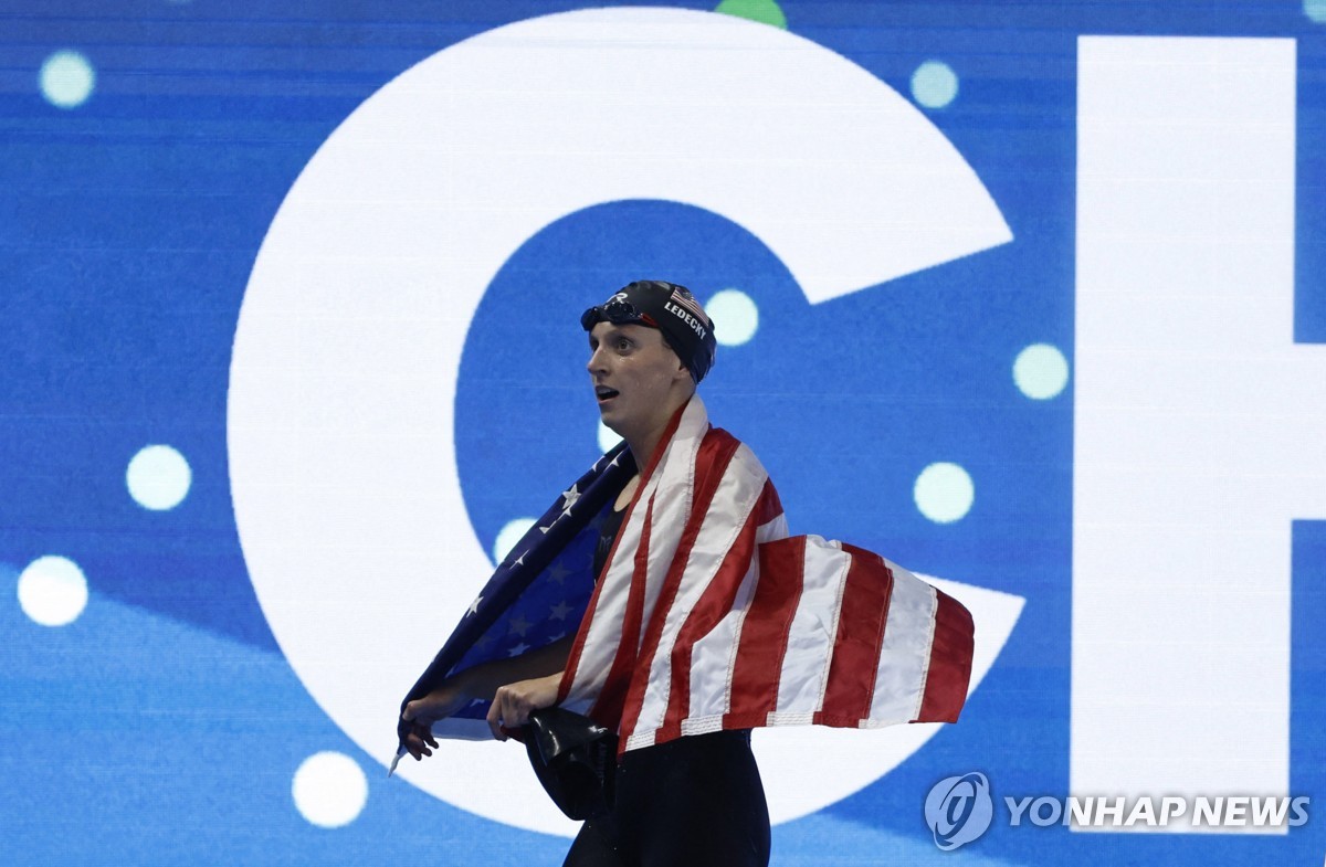 여자 자유형 800ｍ 챔피언 케이티 러데키.