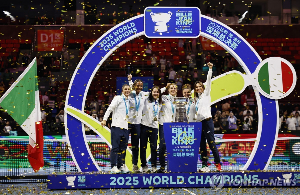 이탈리아, 미국 꺾고 빌리진킹컵 테니스 2년 연속 우승