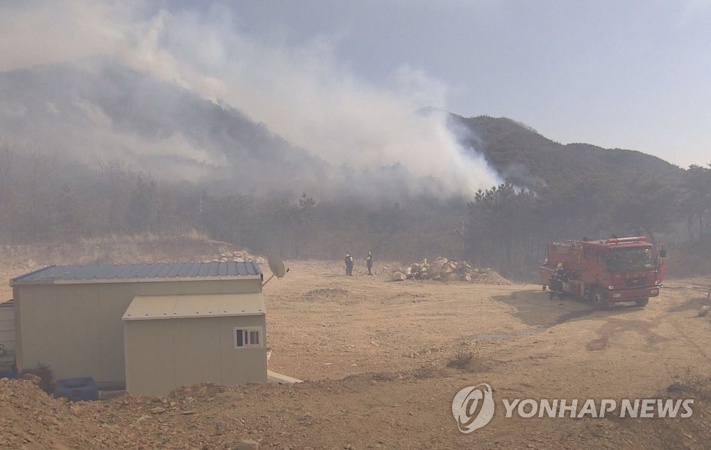 경주 강동면 산불 진화작업 밤샘 진행 | 연합뉴스