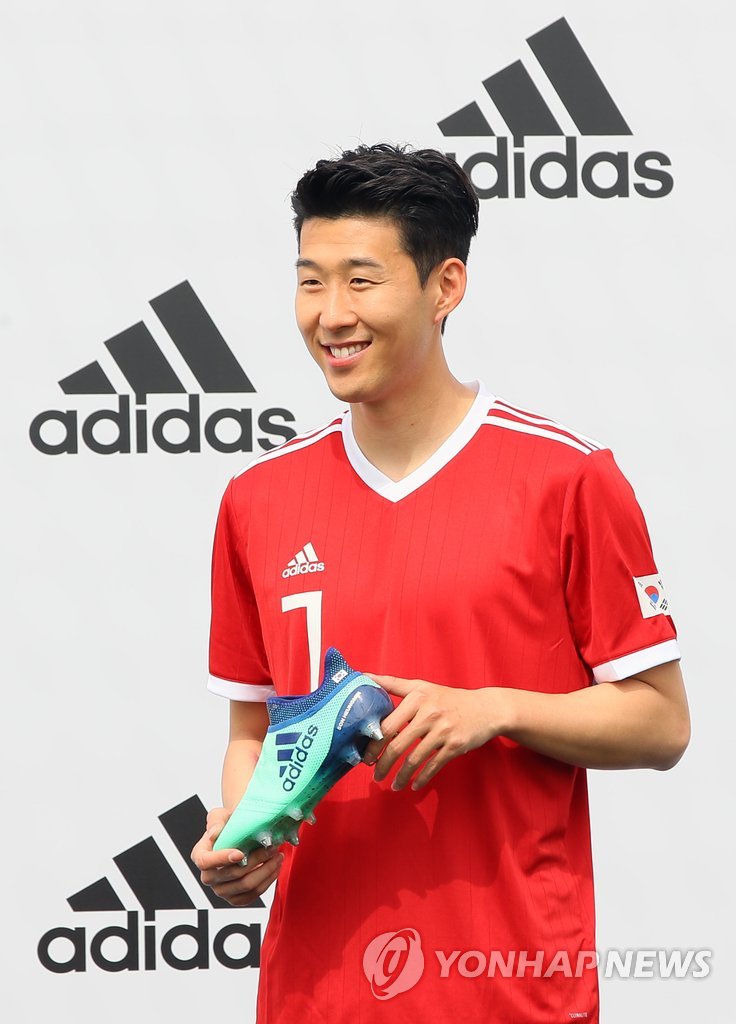 Son Heung-min with Adidas | Yonhap News 