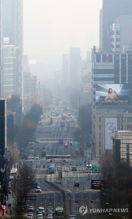 Seoul sky covered in dust