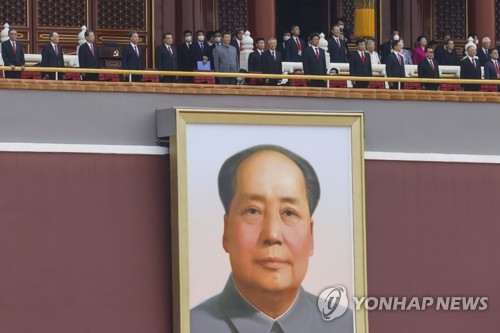 중국공산당 100주년 기념 행사장에 도열한 국가 수뇌부